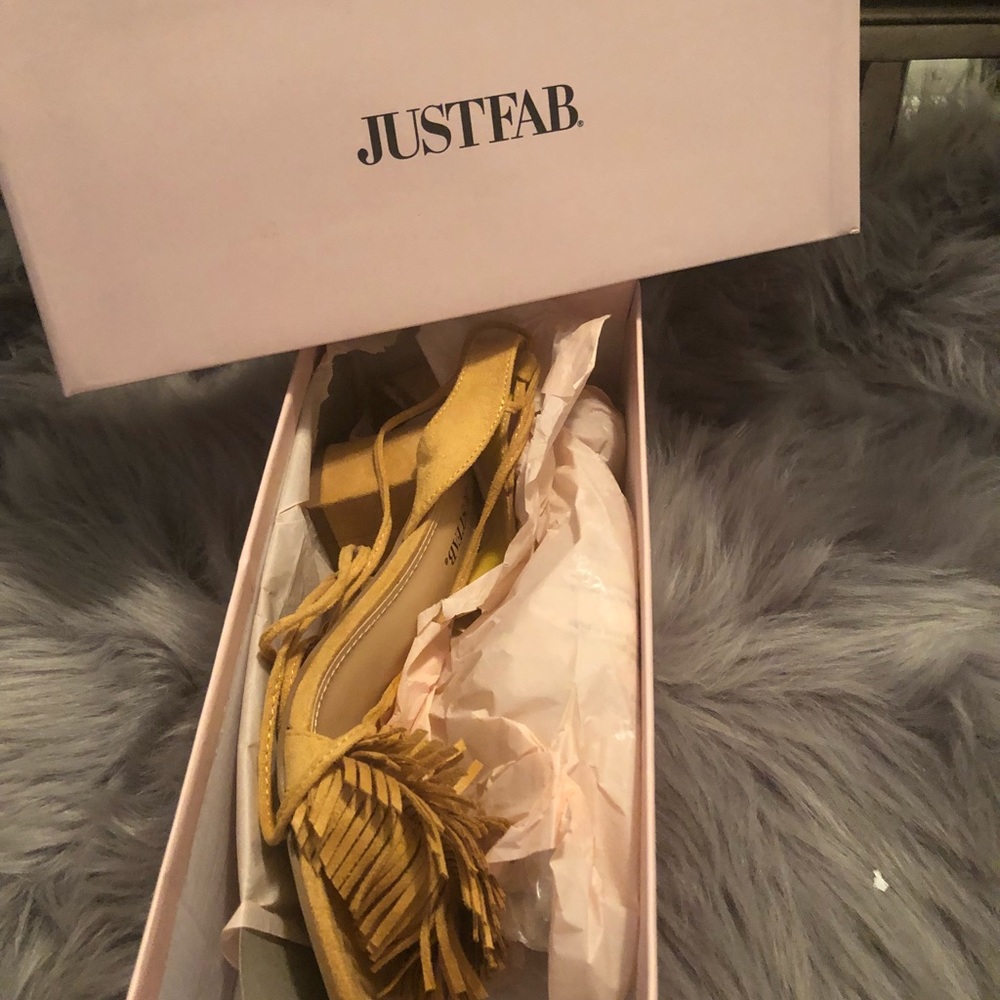 Suede Mustard Yellow tie up the leg sandal